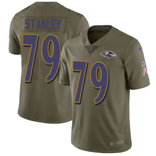 Nike Ravens #79 Ronnie Stanley Olive Men's Stitched NFL Limited Salute To Service Jersey